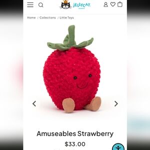 Jellycat Amuseables Plush Strawberry - Red and Green